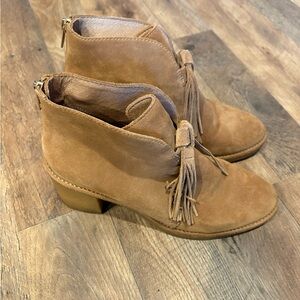 UGG Brown Suede Ankle Boots with Fringe